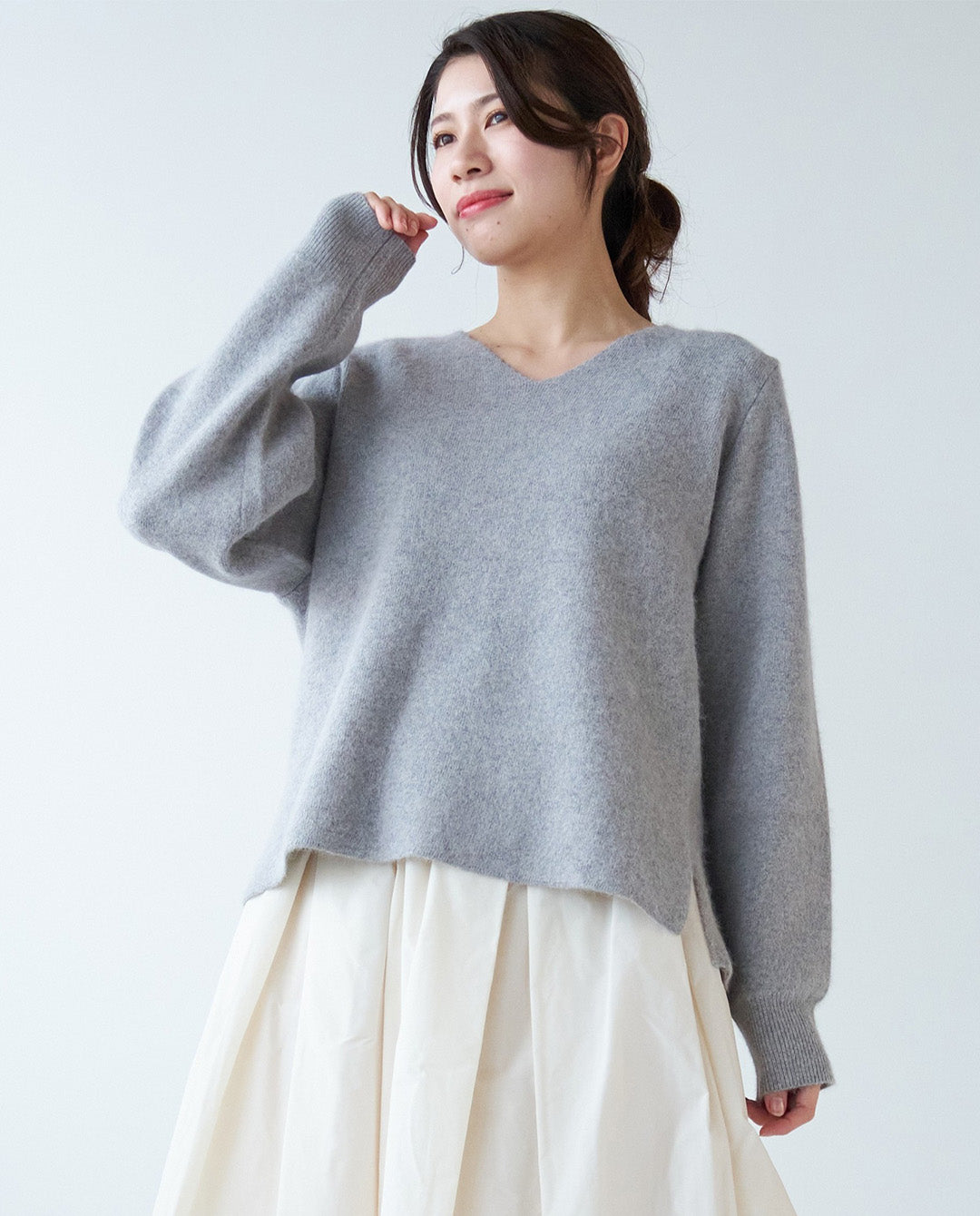 ダブルフェイスVネックニット