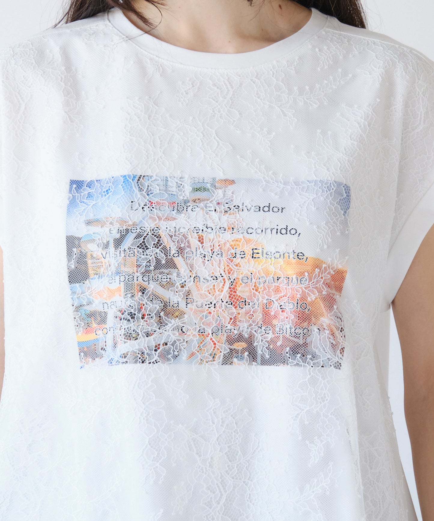 レースフォトフレンチTシャツ