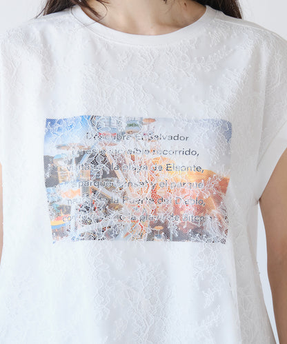 レースフォトフレンチTシャツ