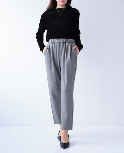 両面起毛テーパードパンツ