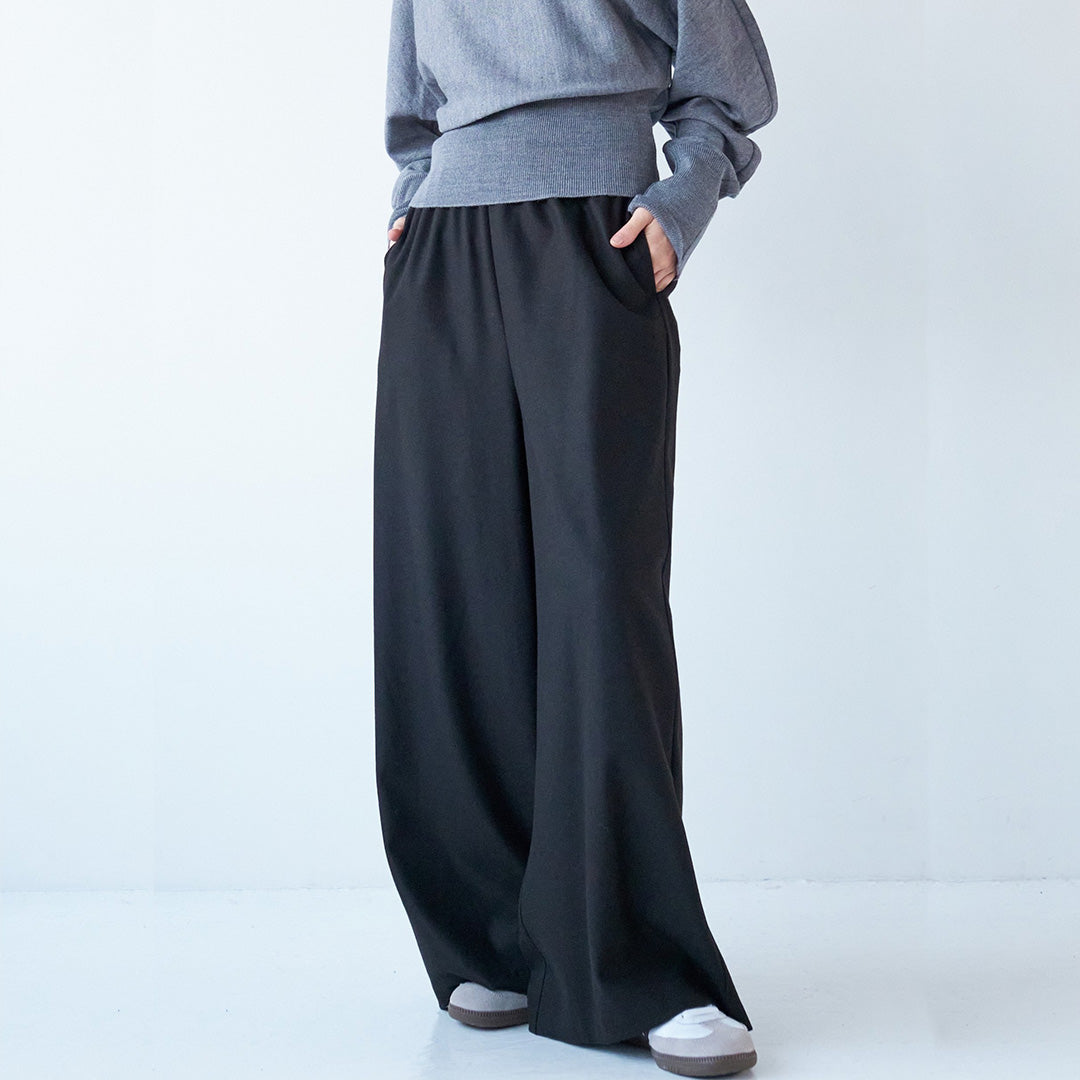 両面起毛イージーワイドパンツ
