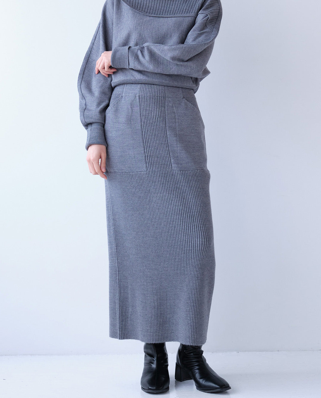 リブニットスカート