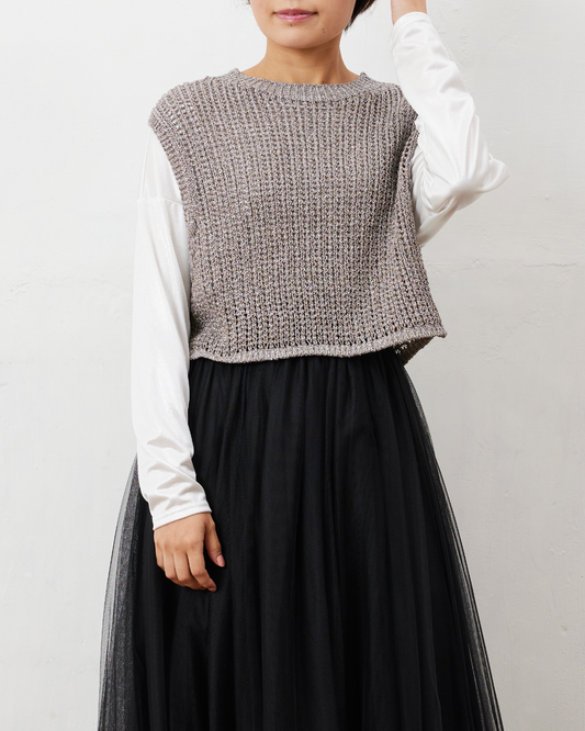 ラメリリーニットベスト