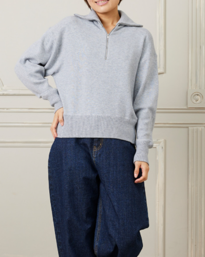 ハーフジップニット