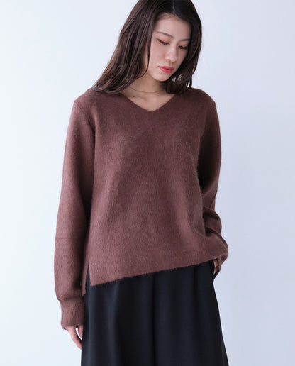 ダブルフェイスVネックニット