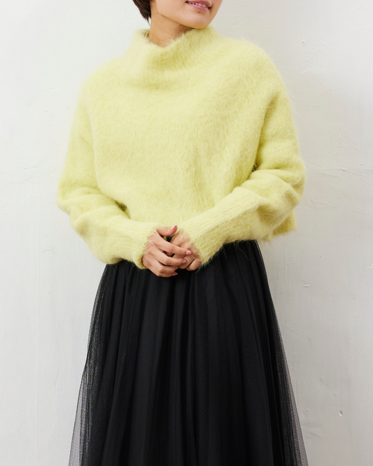 アルパカシャギーショートニット