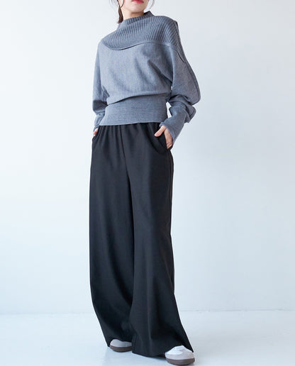 リブ切り替えニット