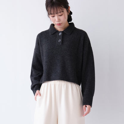 襟付きショートニット