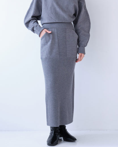 リブニットスカート