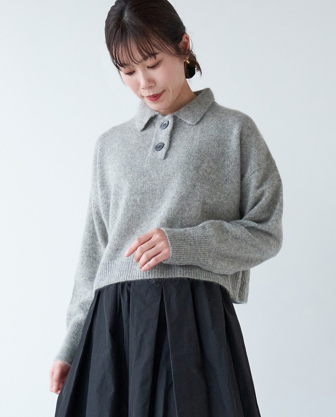 襟付きショートニット