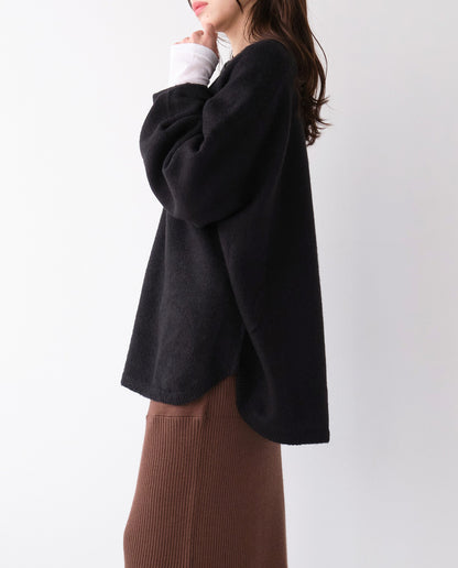 ヘンリーネックニットプルオーバー