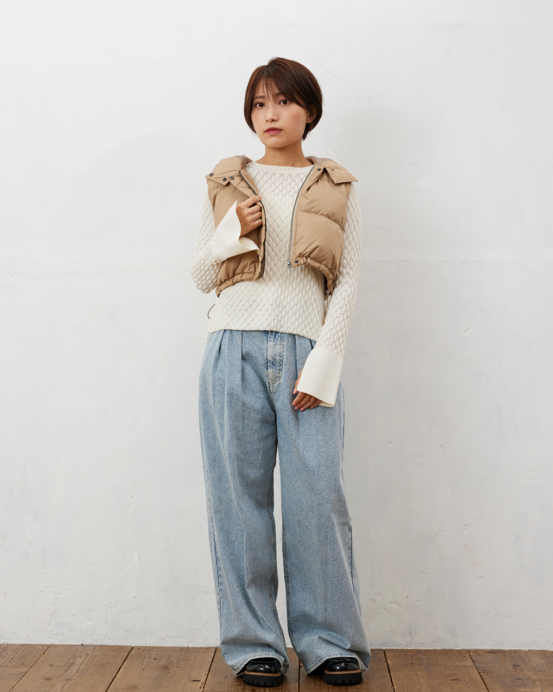 撥水ショートダウンベスト