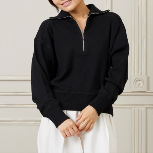 ハーフジップニット