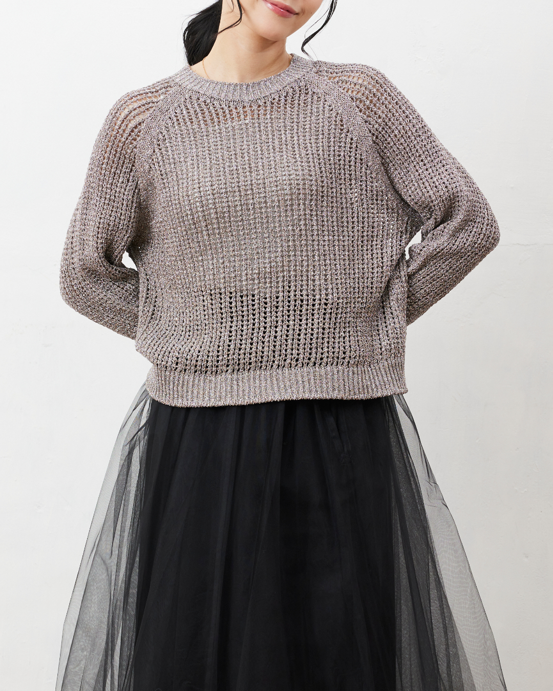 SUWAニットラメリリープルオーバー