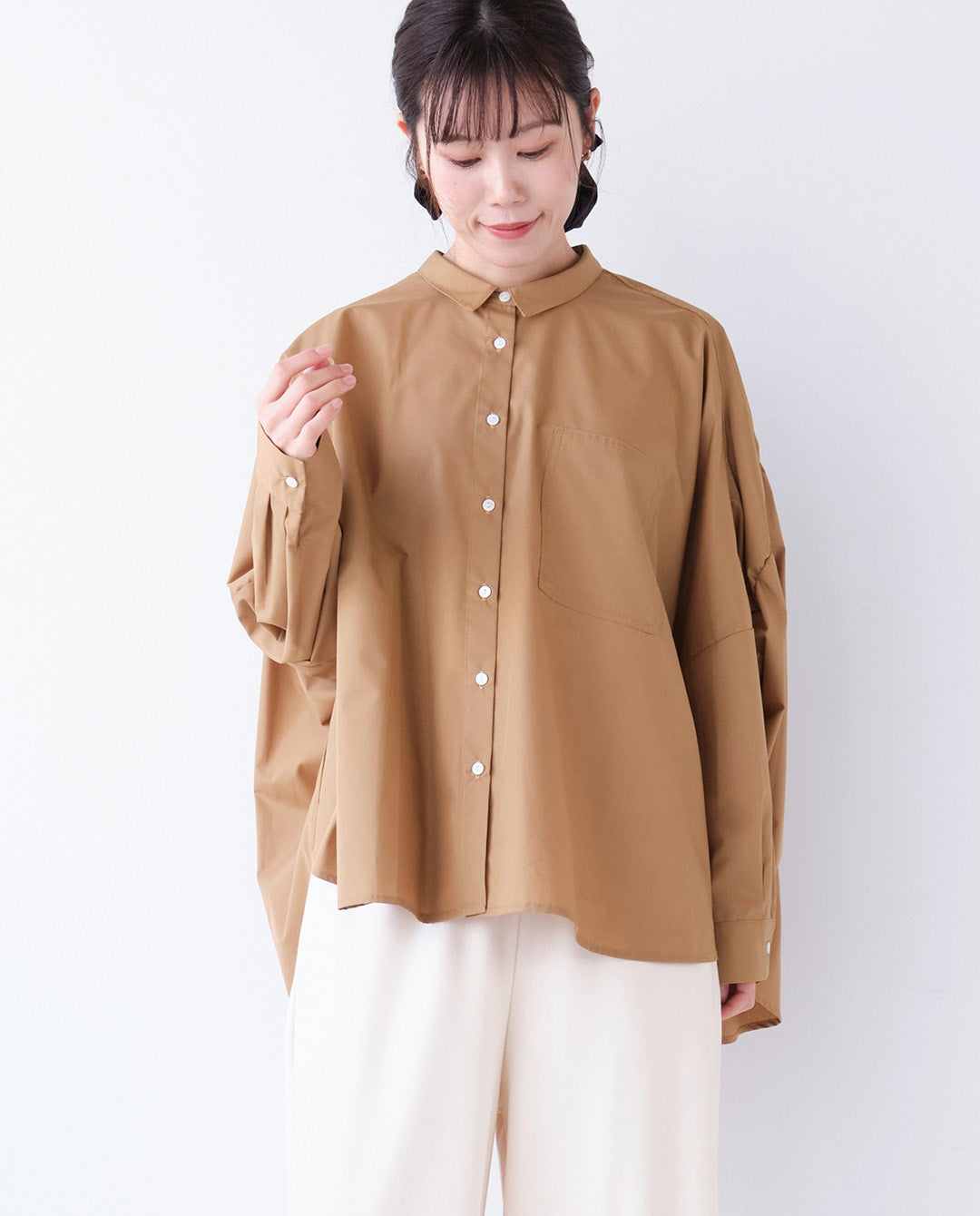 バックギャザーワイドブラウス