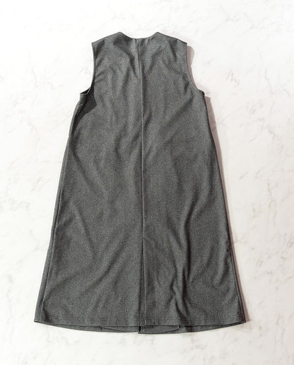 ウールライクVネックロングジレ