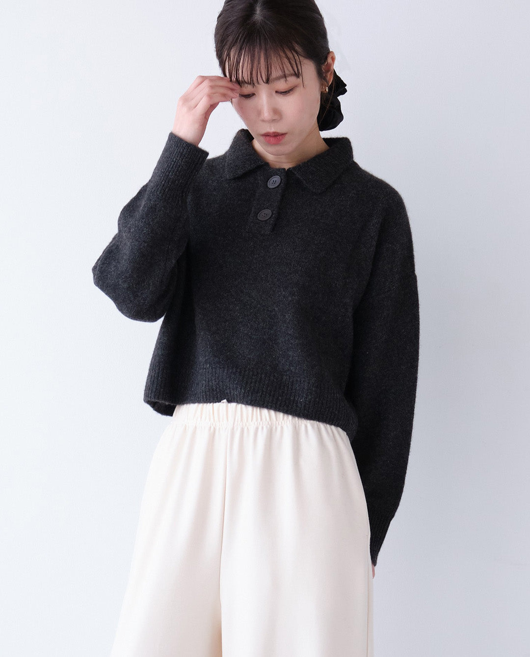 襟付きショートニット