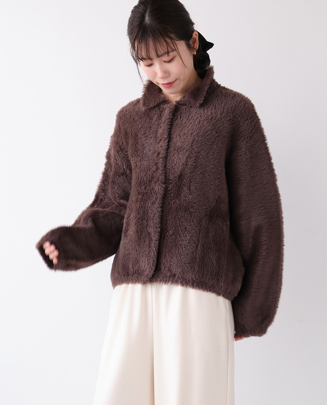 フェザーニットジャケット