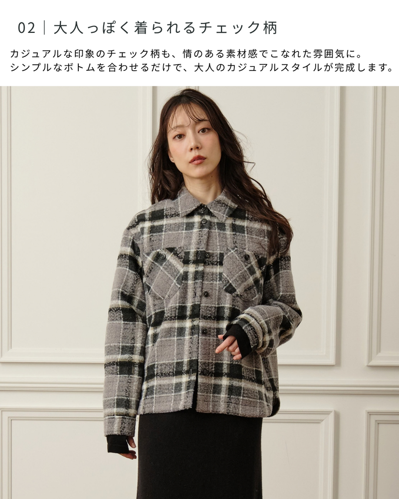 ループチェックシャツジャケット