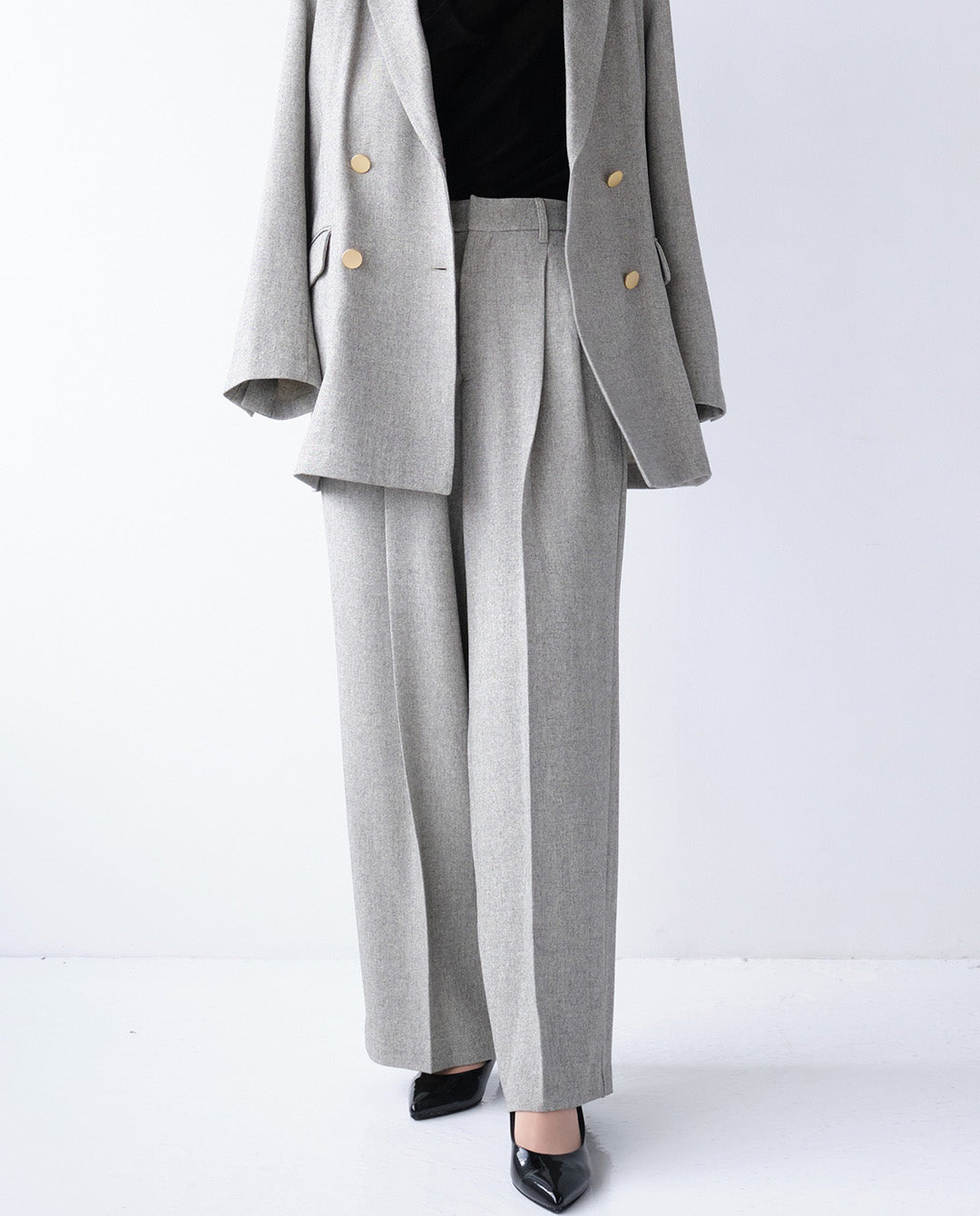 マニッシュタックワイドパンツ