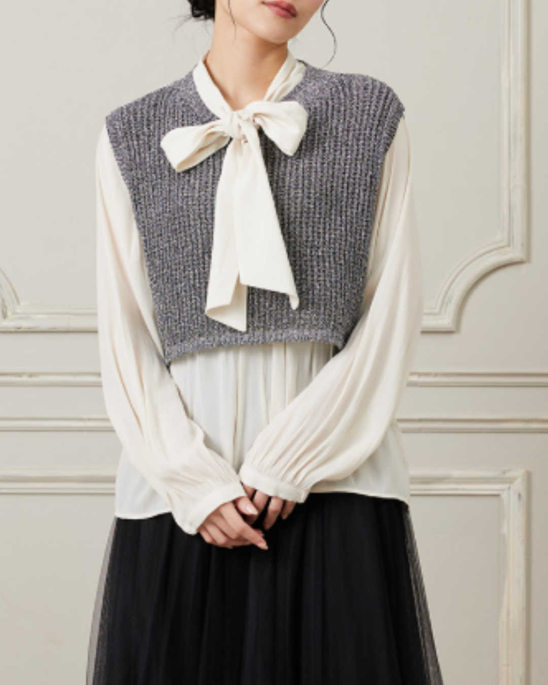 ラメリリーニットベスト