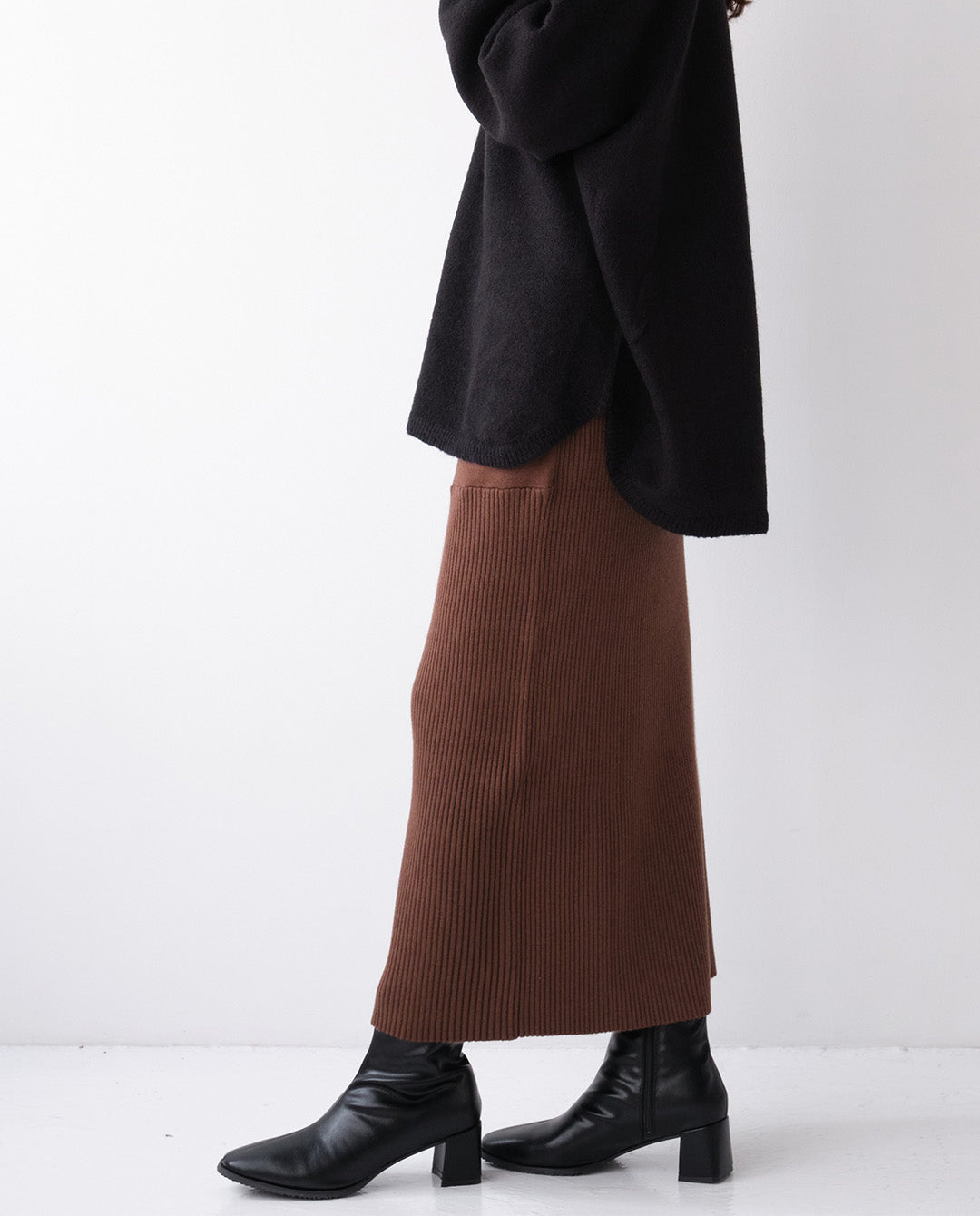 リブニットスカート