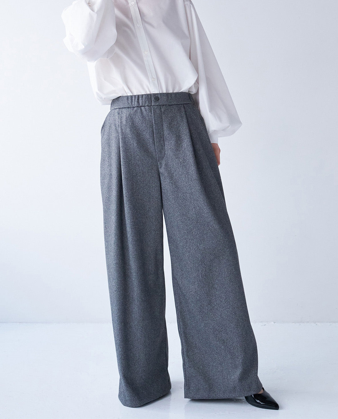 ウールライクワイドパンツ