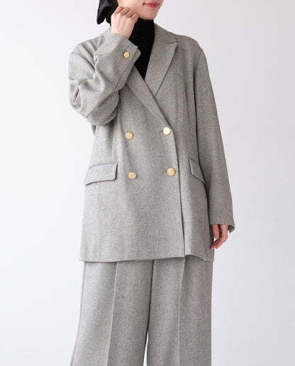 エステルストレッチダブルテーラードジャケット