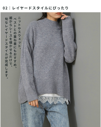 レースヘムロングTシャツ