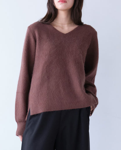 ダブルフェイスVネックニット