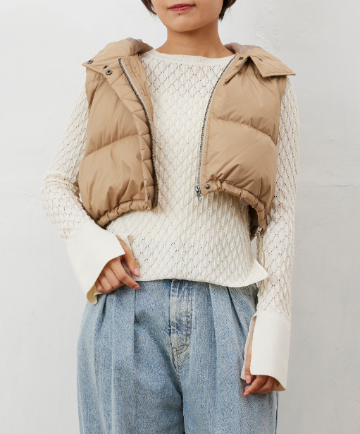 撥水ショートダウンベスト
