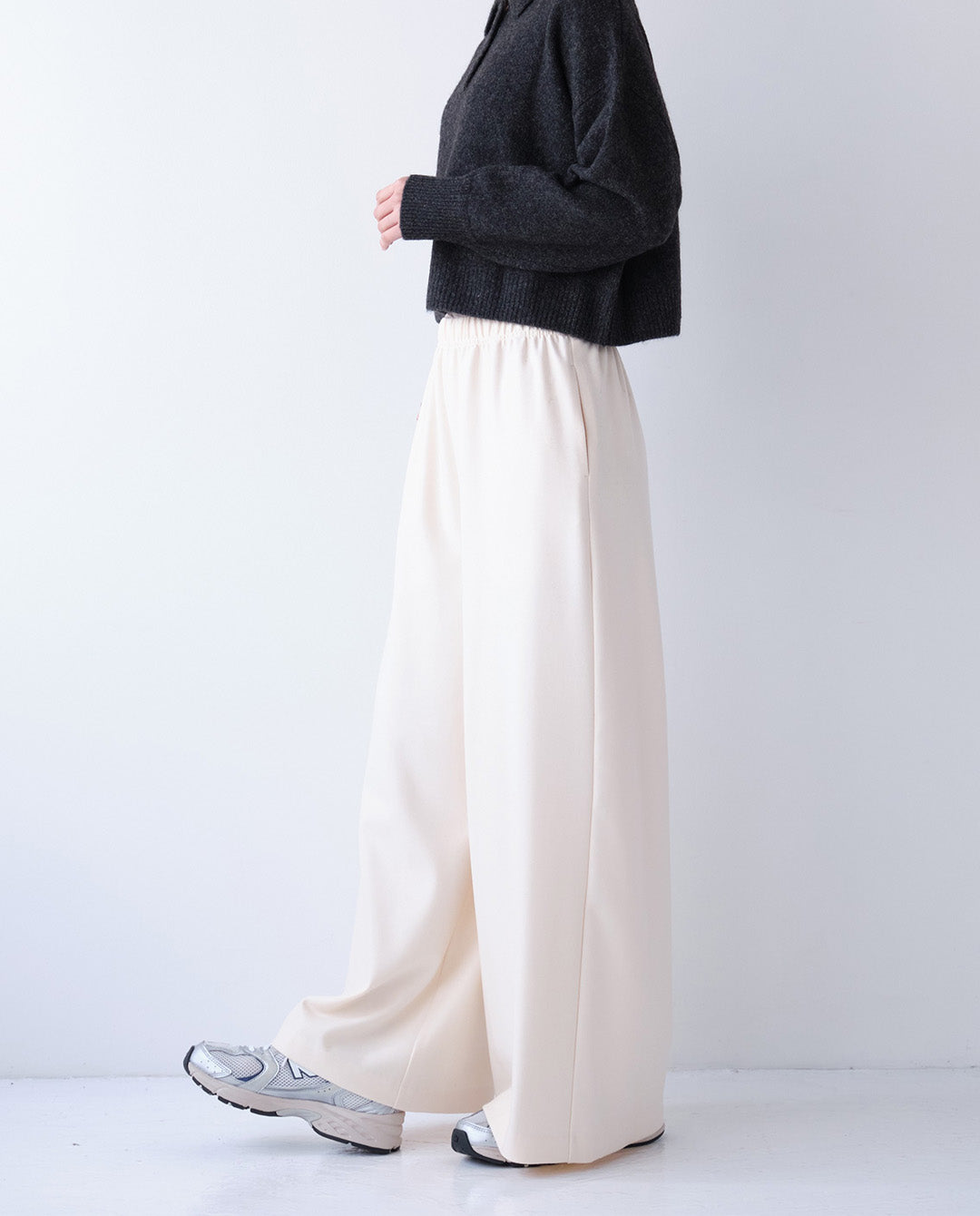 両面起毛イージーワイドパンツ