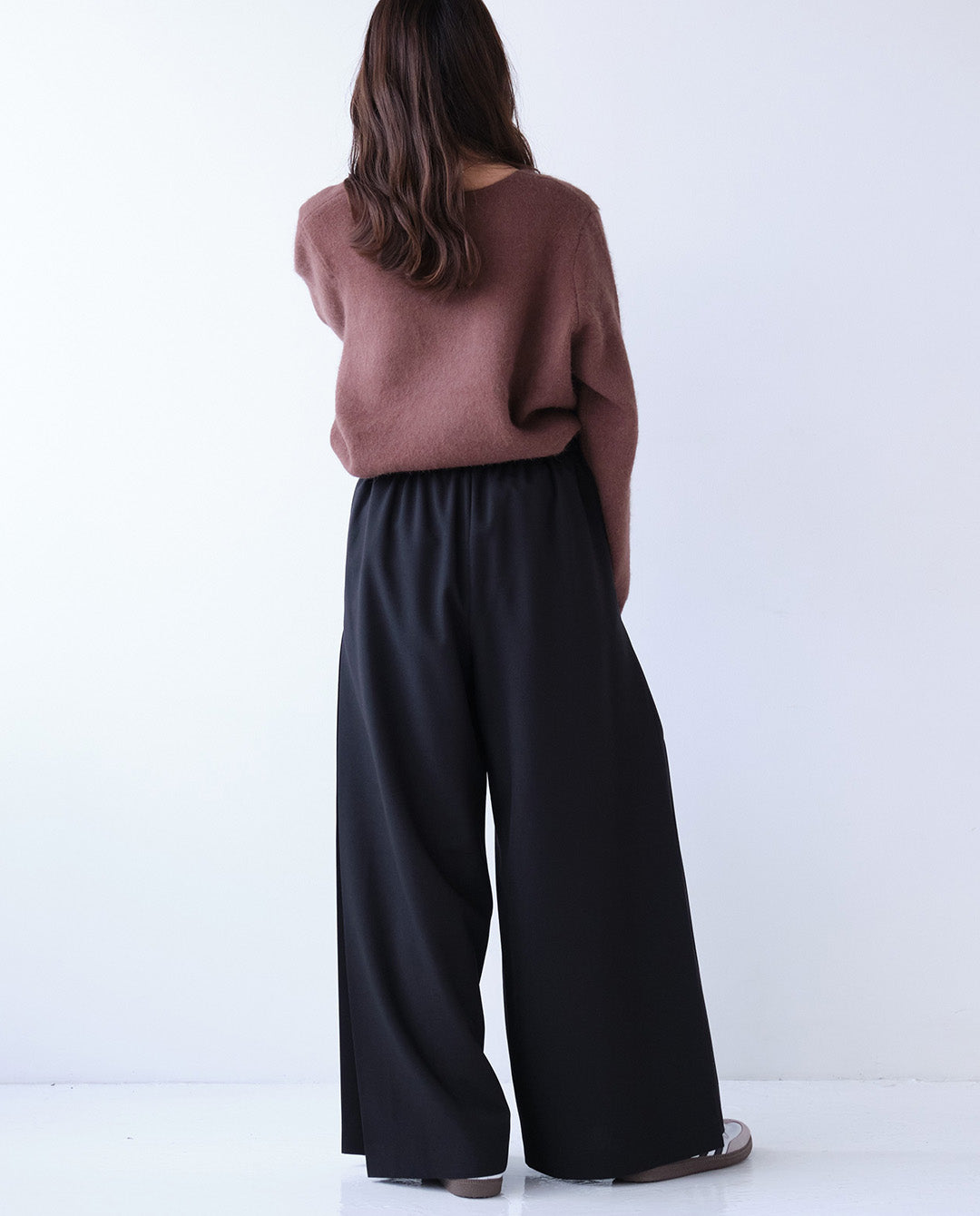 サイドプリーツワイドパンツ