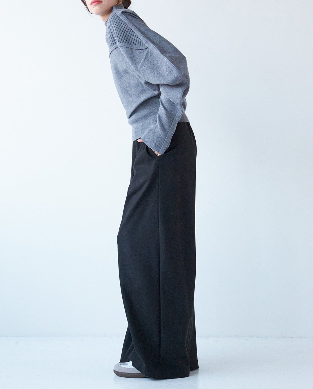 両面起毛イージーワイドパンツ