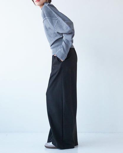 両面起毛イージーワイドパンツ