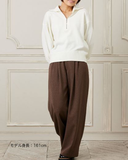 ハーフジップニット