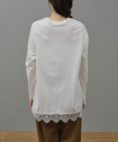レースヘムロングTシャツ