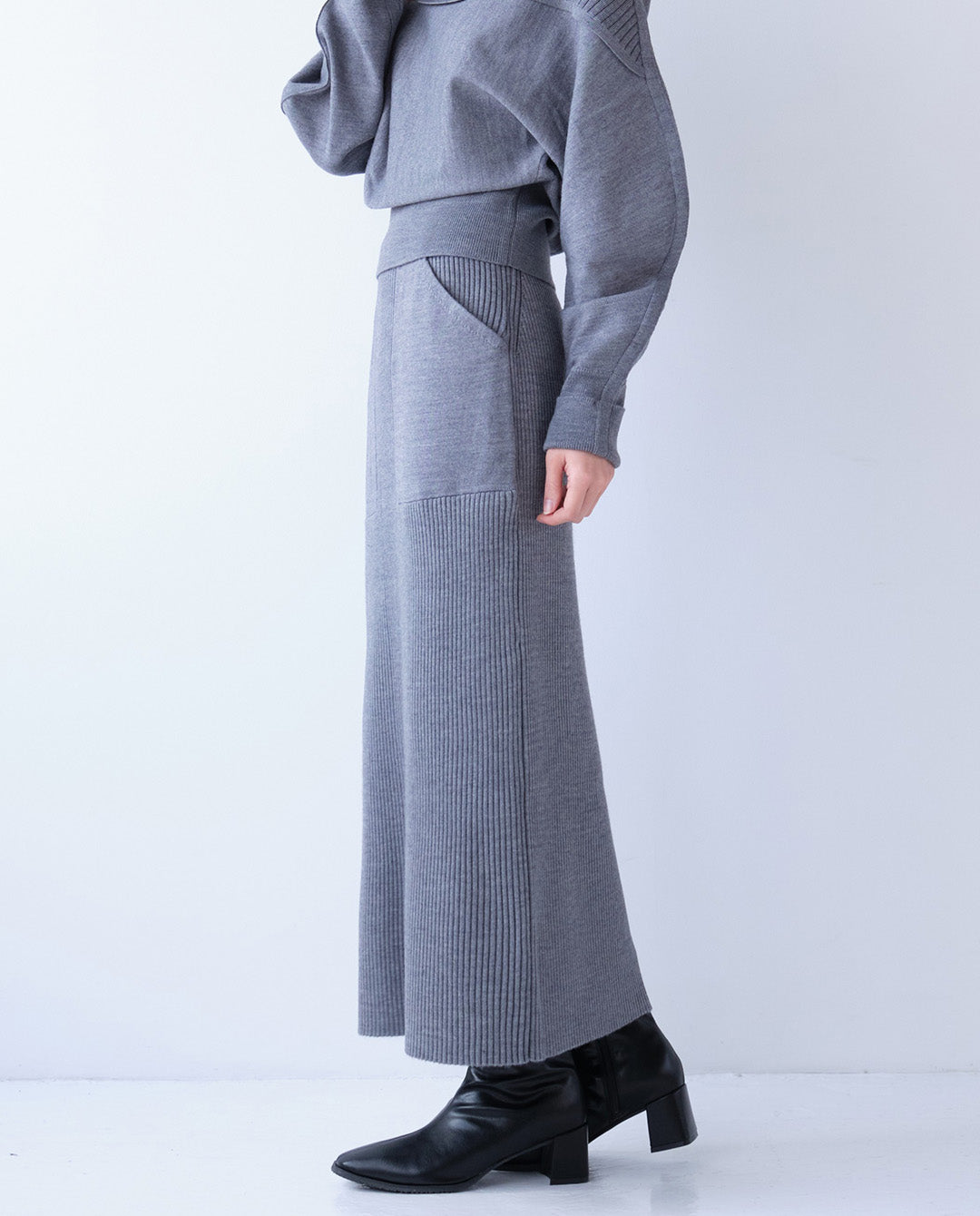 リブニットスカート
