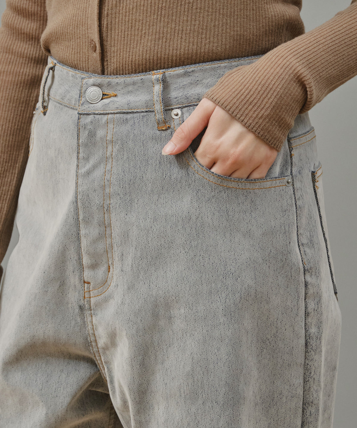 フロッキーストレートデニムパンツ