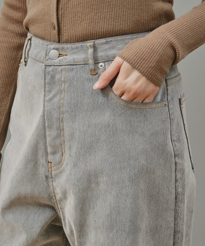 フロッキーストレートデニムパンツ