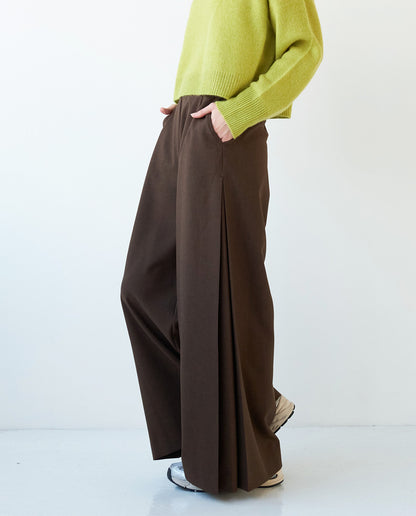 サイドプリーツワイドパンツ