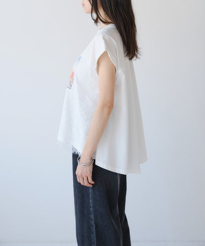レースフォトフレンチTシャツ
