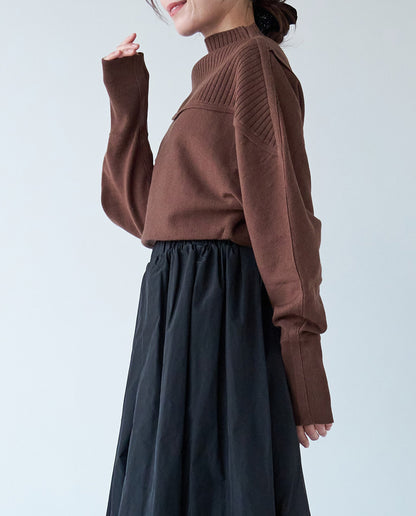 リブ切り替えニット