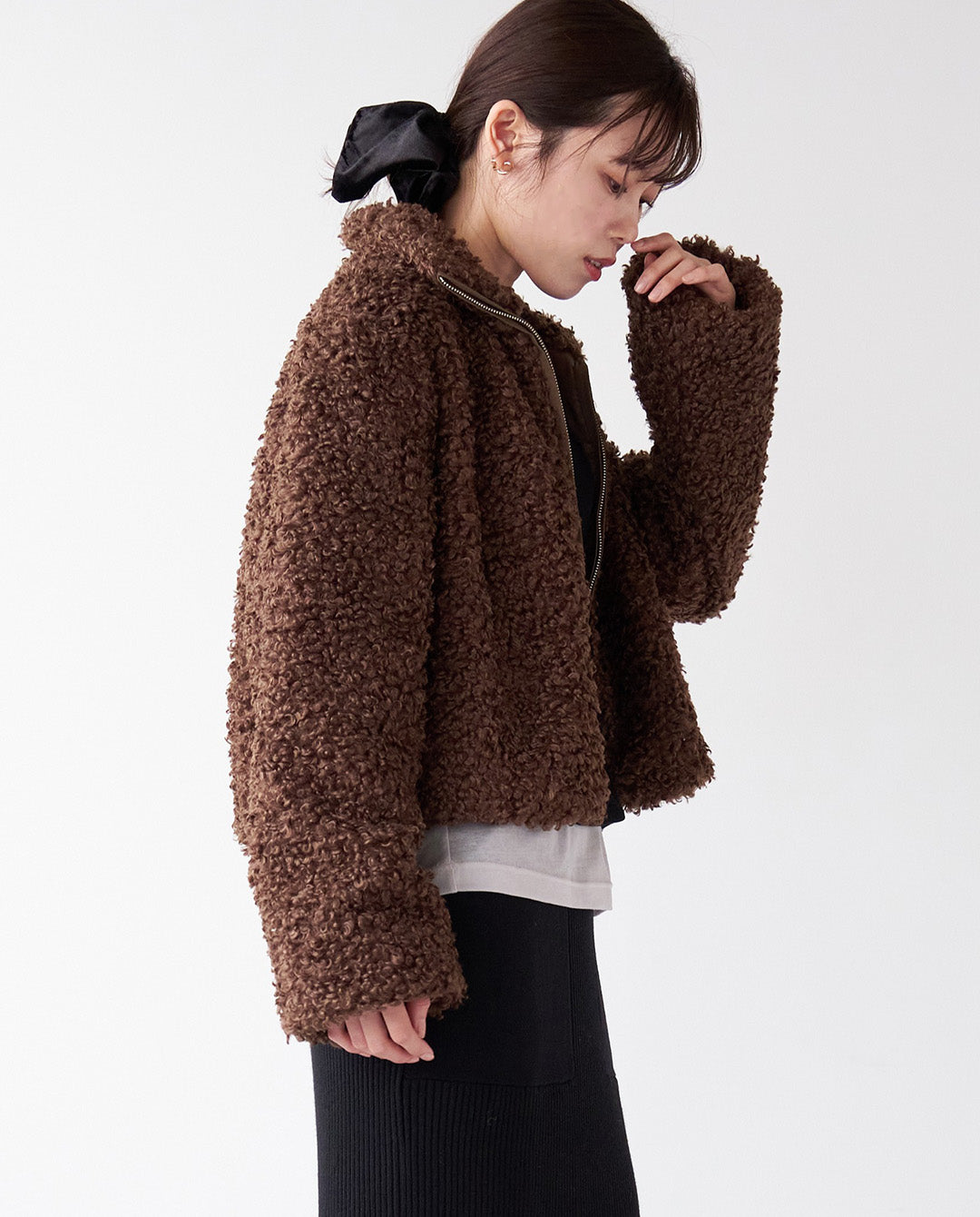 ループファーショートブルゾン