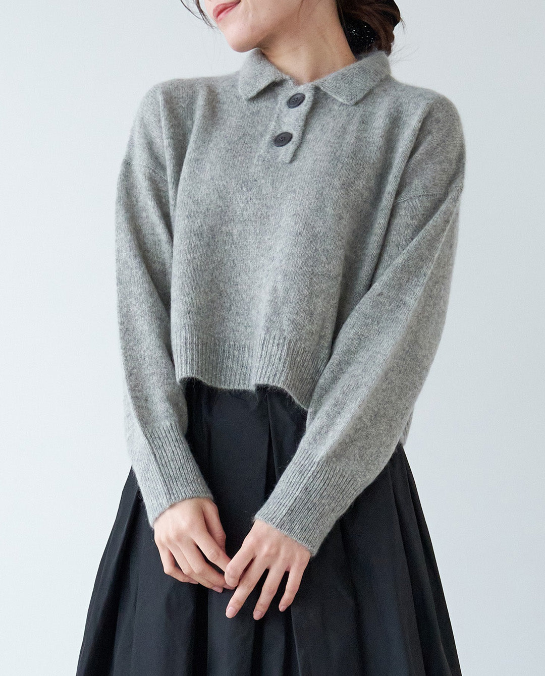 襟付きショートニット