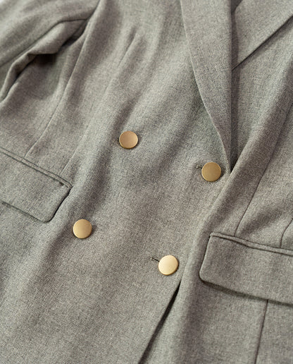 エステルストレッチダブルテーラードジャケット