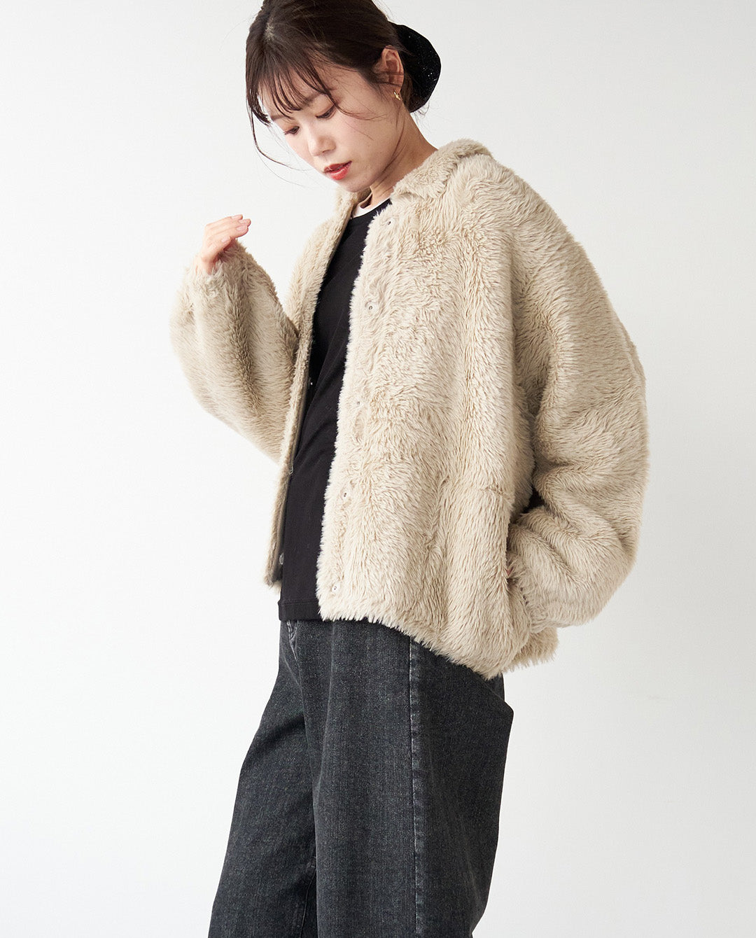 フェザーニットジャケット