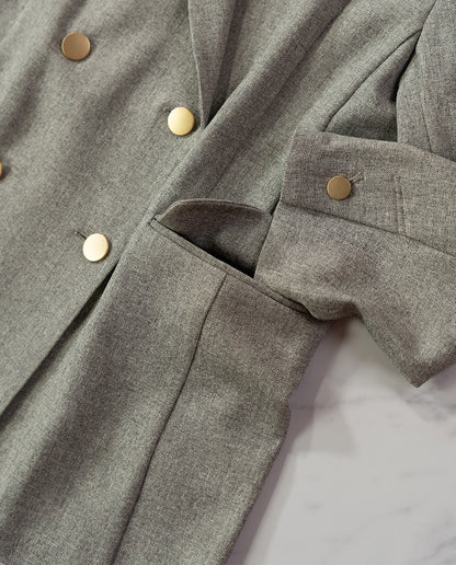 エステルストレッチダブルテーラードジャケット