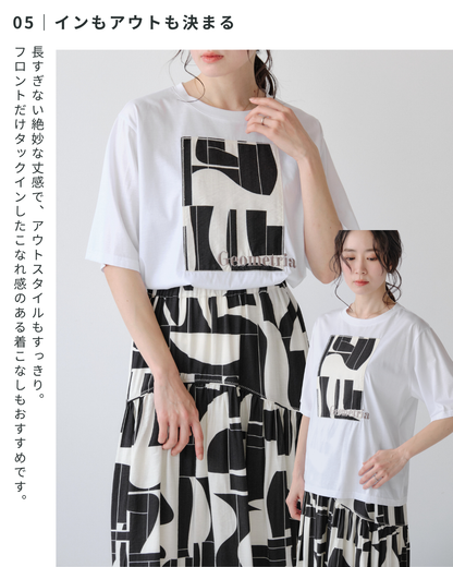 ジオメトリックプリントTシャツ