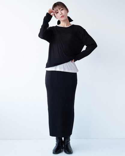 リブニットスカート